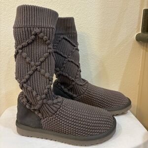 UGG Charcoal Knit Winter Boots